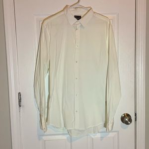 H&M premium cotton button up dress shirt white